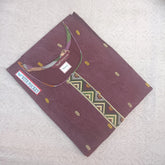 Deep Purple U Neck Small Butta Print Straight Cut Kurti